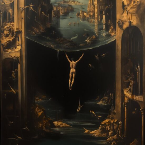 Artistic depiction of Falling, evoking a sense of movement and introspection.